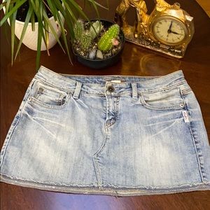 Silver ‘Ravi’ Mini Light Washed Denim Skirt
